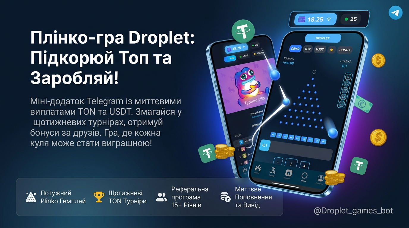 Капля: Мини-приложение Telegram (Плинко)